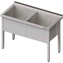 Stół z basenem 2-komorowym spawany 1600x700x850 mm h=400 mm Stalgast 981387160
