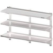 Półka wisząca, przestawna,potrójna 1400x300x930 mm Stalgast 981803140