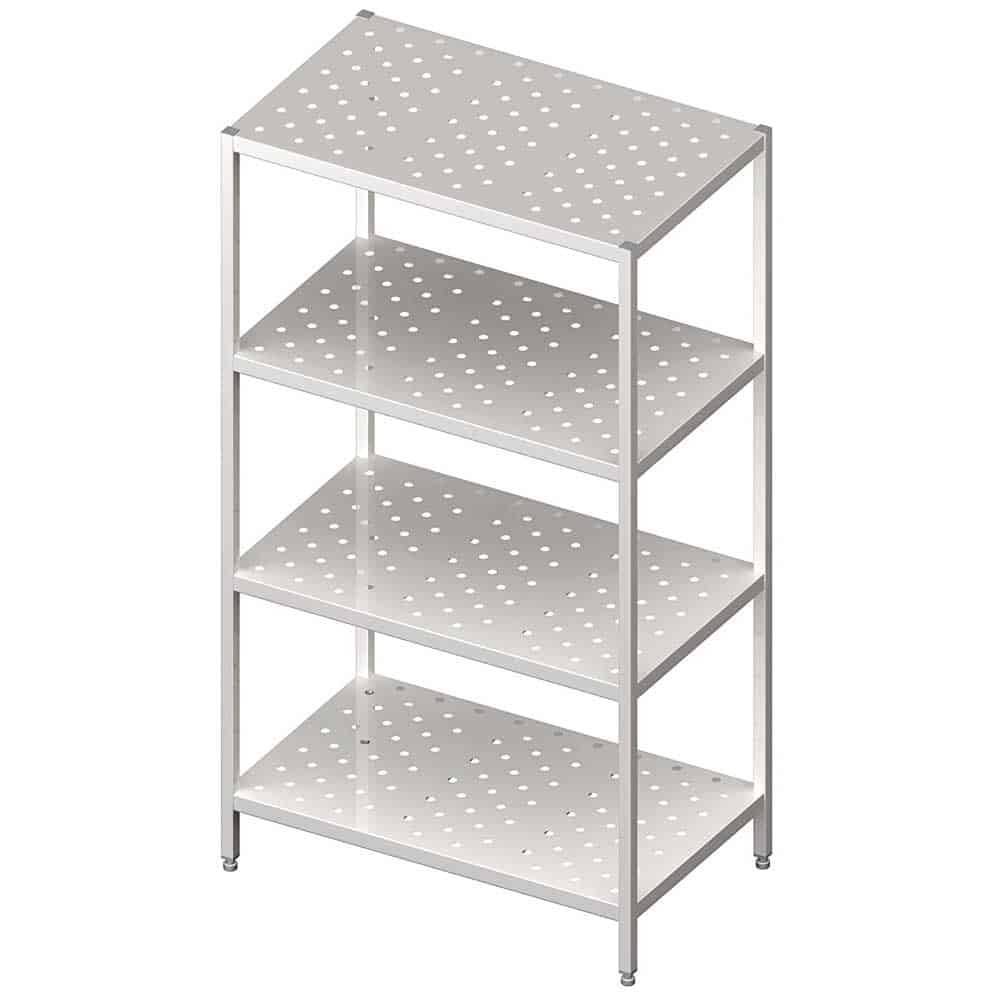 Regał magazynowy,półki perforowane 1000x700x1800 spawany Stalgast 981867100S