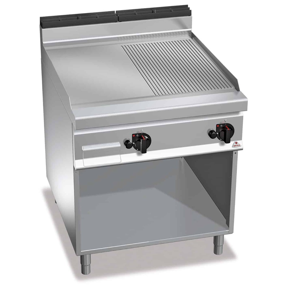 Płyta gazowa 1/2 gładka + 1/2 ryflowana 800x900x900 Bertos G9FM8M-2