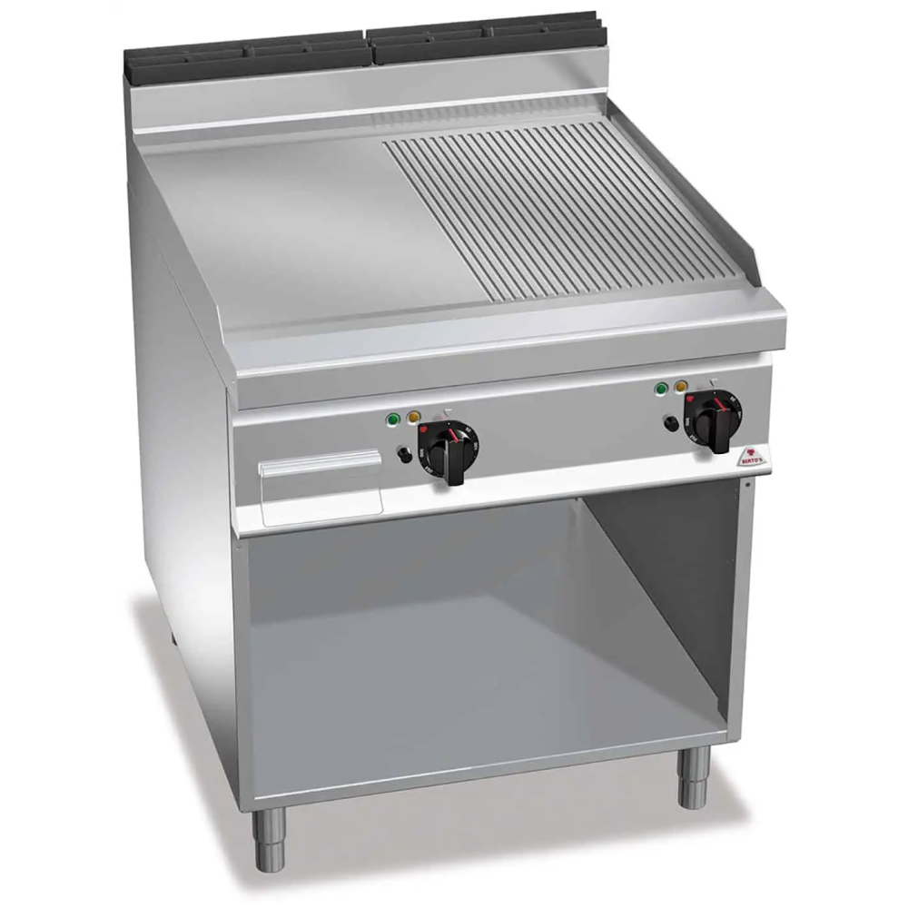 Płyta elektryczna 1/2 gładka + 1/2 ryflowana 800x900x900 Bertos E9FM8M-2