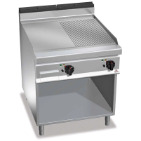 Płyta elektryczna 1/2 gładka + 1/2 ryflowana 800x900x900 Bertos E9FM8M-2