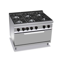 Kuchnia gazowa 6 palnikowa z piekarnikiem maxi 1200x900x900 Bertos G9F6+T