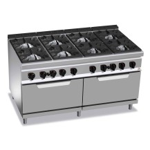 Kuchnia gazowa 8 palnikowa z 2 piekarnikami gazowym maxi 1600x900x900 Bertos G9F8+2FG