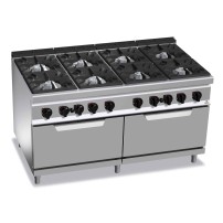 Kuchnia gazowa 8 palnikowa z 2 piekarnikami gazowym maxi 1600x900x900 Bertos G9F8+2FG