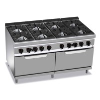 Kuchnia gazowa 8 palnikowa z 2 piekarnikami gazowym maxi 1600x900x900 Bertos G9F8+2FG