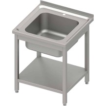 Stół ze zlewem 1-kom.z półką 600x600x850 mm skręcany, blat tłoczony Stalgast 983136060
