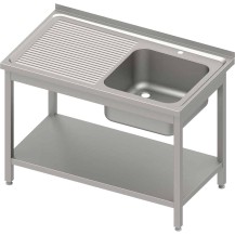 Stół ze zlewem 1-kom.(P),z półką 800x700x850 mm spawany, blat tłoczony Stalgast 983147080S