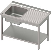 Stół ze zlewem 1-kom.(L),z półką 1800x700x850 mm spawany, blat tłoczony Stalgast 983157180S