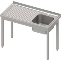 Stół ze zlewem 1-kom.(P),bez półki 1200x700x850 mm spawany, blat tłoczony Stalgast 983817120S