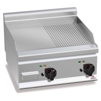 Płyta grillowa elektryczna 1/2 gładka + 1/2 ryflowana 600x600x290 Bertos E6FM6BP-2
