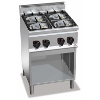 Kuchnia gazowa 4 palnikowa high-power 600x600x850 Bertos G6F4MPW