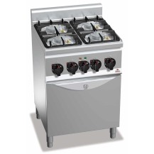 Kuchnia gazowa 4 palnikowa high-power z piekarnikiem elektrycznym 600x600x850 Bertos G6F4PW+FE1