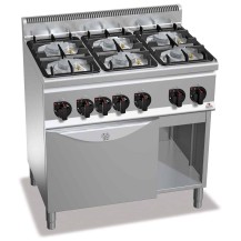 Kuchnia gazowa 6 palnikowa high-power z piekarnikiem gazowym 900x600x850 Bertos G6F6PW+FG1