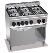 Kuchnia gazowa 6 palnikowa high-power z piekarnikiem gazowym 900x600x850 Bertos G6F6PW+FG1