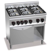 Kuchnia gazowa 6 palnikowa high-power z piekarnikiem elektrycznym 900x600x850 Bertos G6F6PW+FE1