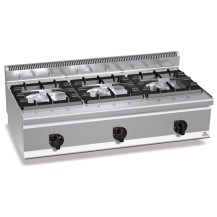 Kuchnia gazowa 3 palnikowa high-power (31 kW) 1200x600x290 Bertos G6F3BH12