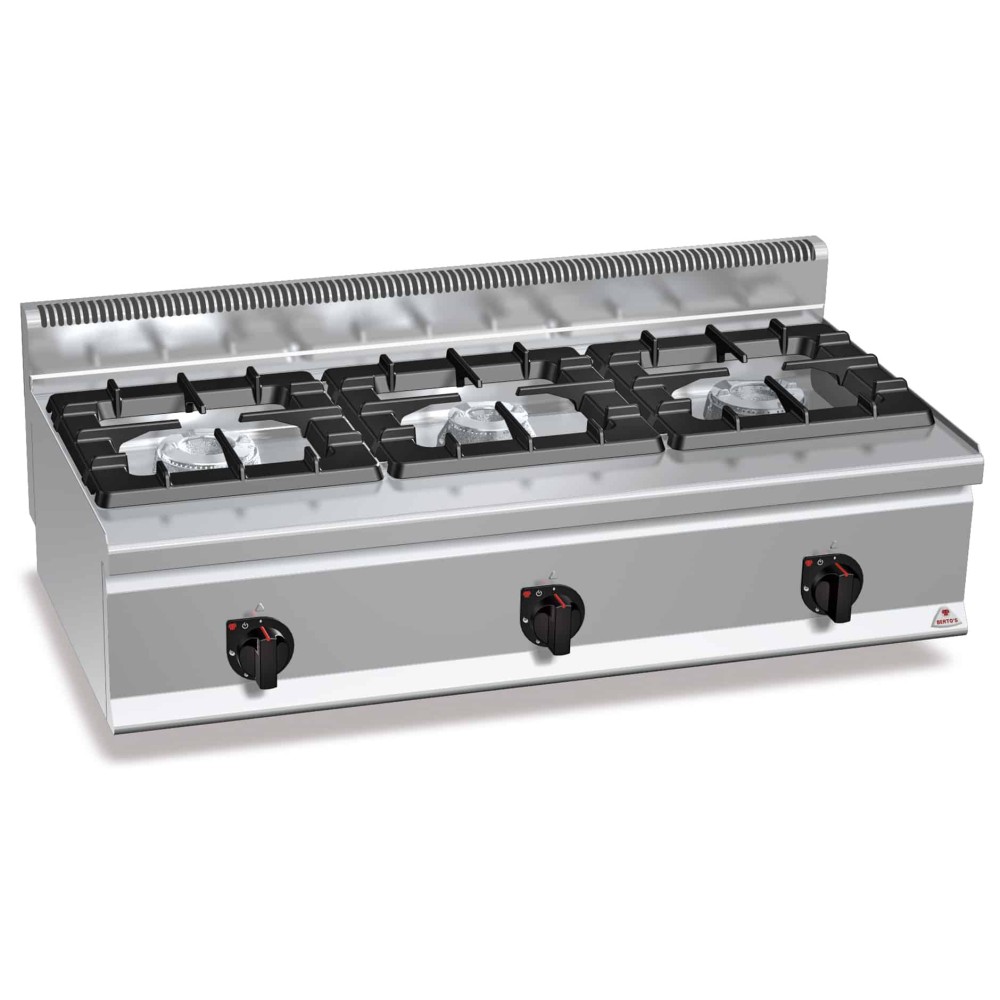Kuchnia gazowa 3 palnikowa high-power (31 kW) 1200x600x290 Bertos G6F3BH12