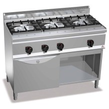 Kuchnia gazowa 3 palnikowa high-power z piekarnikiem gazowym (34,5kW) 1200x600x290 Bertos G6F3H12+FG1