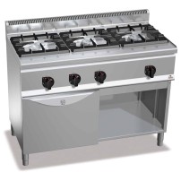 Kuchnia gazowa 3 palnikowa high-power z piekarnikiem gazowym (34,5kW) 1200x600x290 Bertos G6F3H12+FG1