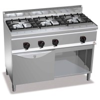 Kuchnia gazowa 3 palnikowa high-power z piekarnikiem gazowym (34,5kW) 1200x600x290 Bertos G6F3H12+FG1