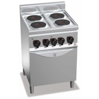 Kuchnia elektryczna 4 płytowa z piekarnikiem 600x600x290 Bertos E6P4B+FE1