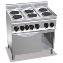 Kuchnia elektryczna 6 płytowa z piekarnikiem 900x600x290 Bertos E6P6B+FE1