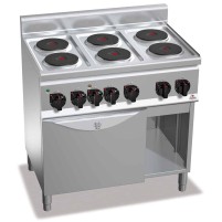 Kuchnia elektryczna 6 płytowa z piekarnikiem 900x600x290 Bertos E6P6B+FE1