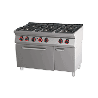 Kuchnia gazowa z piekarnikiem, 1200x700x900, REDFOX SPT 70/120 21 G