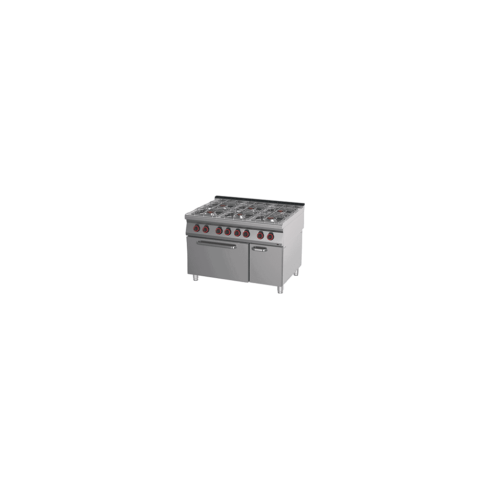 Kuchnia gazowa z piekarnikiem, 1200x900x900, REDFOX SPT 90/120 - 21 GE