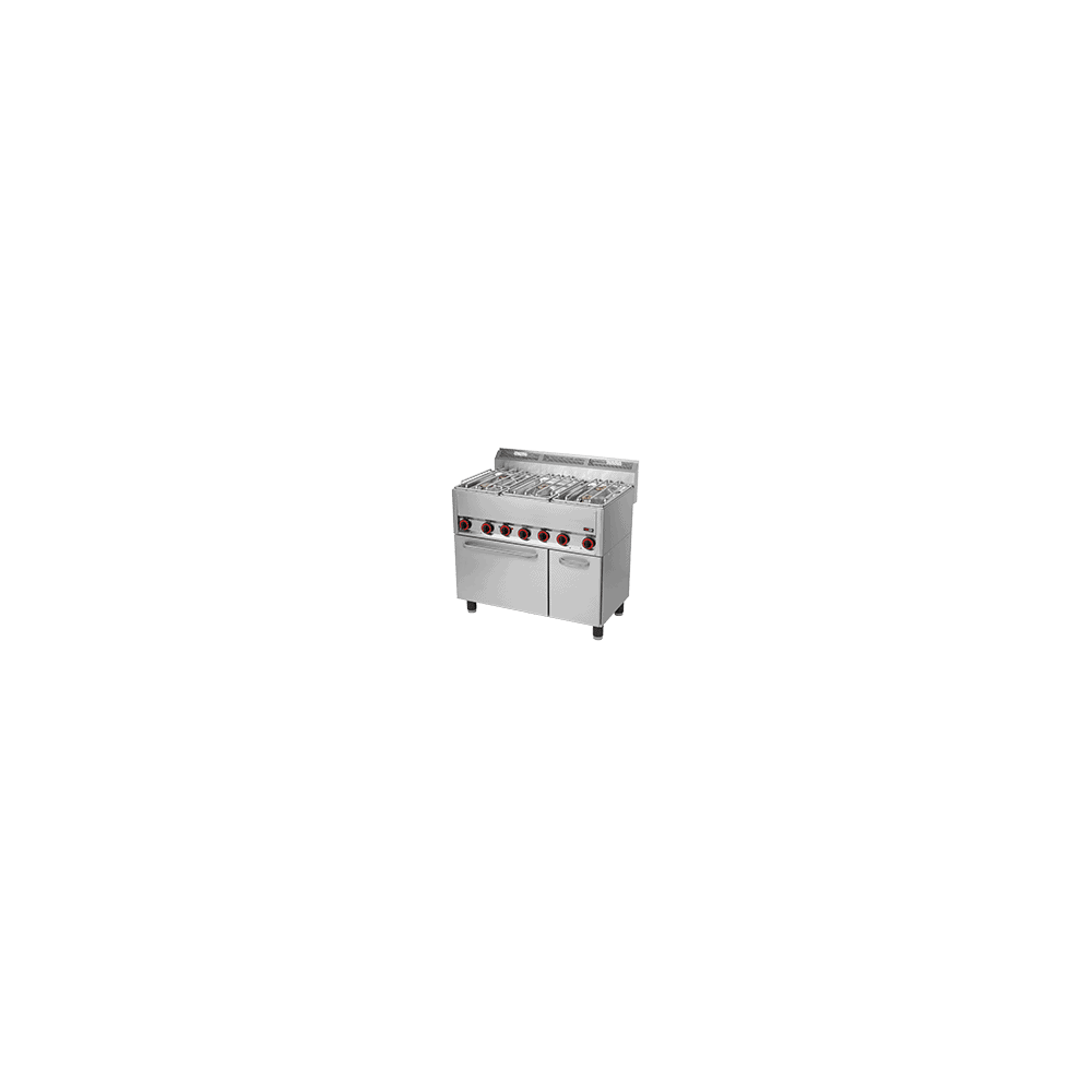 Kuchnia gazowa z piekarnikiem elektrycznym, 990x600x860, REDFOX SPT 90/5 GLS