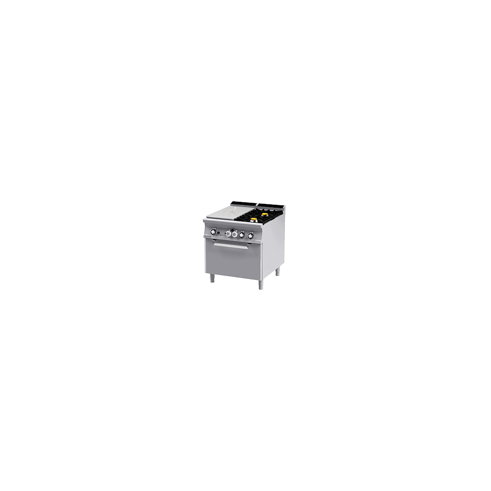 ﻿Kuchnia ﻿żeliwna gazowa z piekarnikiem elektrycznym, 800x900x900, RM GASTRO TPF2 - 98 GE