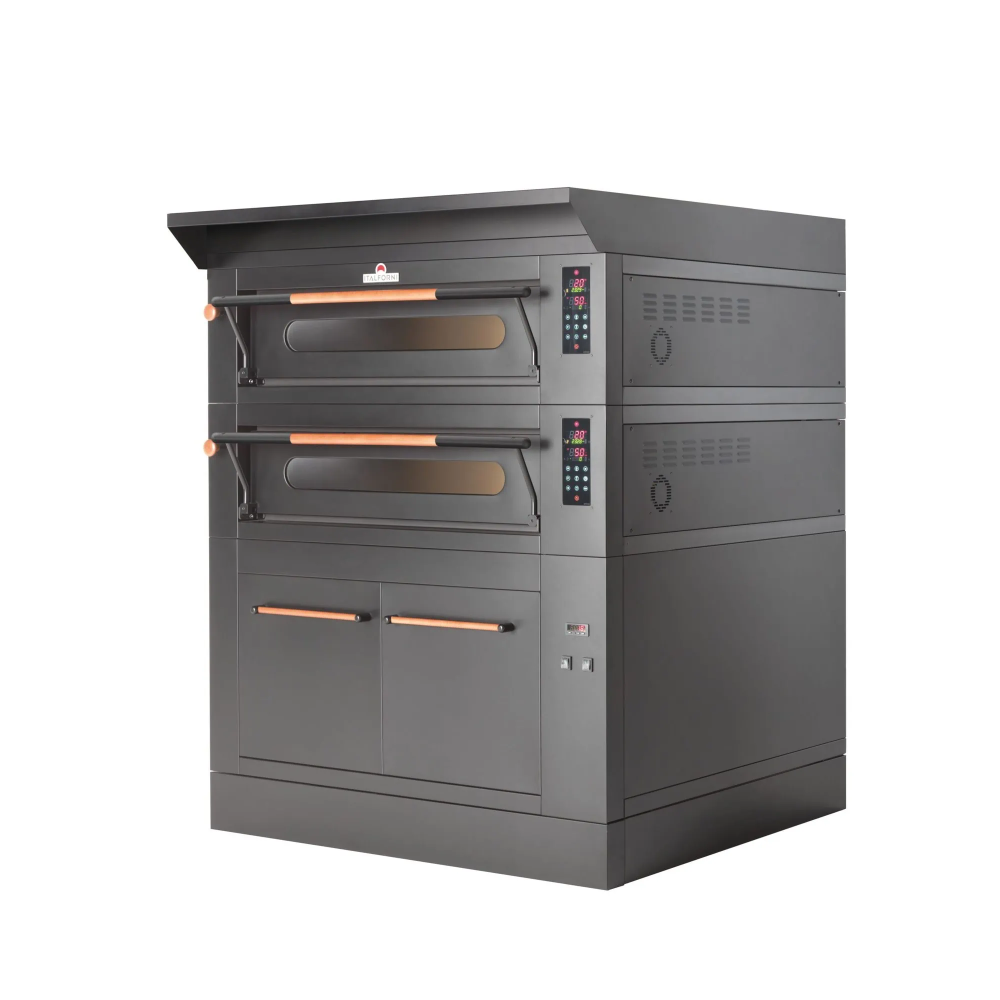 Piec do pizzy 2 komorowy, elektryczny, z okapem, o pojemności 2 x 6 x 35 cm, 1450x1000x1820, Italforni VISOR VS Y050