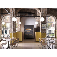 Piec do pizzy 2 komorowy, elektryczny, z okapem, o pojemności 2 x 6 x 35 cm, 1450x1000x1820, Italforni VISOR VS Y050
