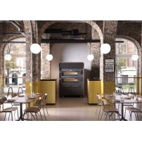Piec do pizzy 2 komorowy, elektryczny, z okapem, z garownią o pojemności 2 x 6 x 35 cm, 1440x1000x1840, Italforni VISOR VS Y070