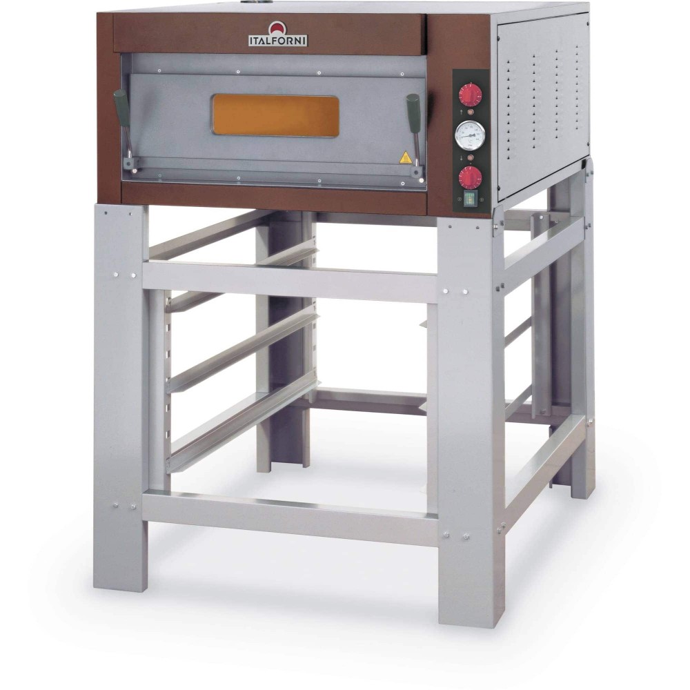 Piec do pizzy 1 komorowy manualny, na podstawie, elektryczny o pojemności 1 x 6 x 33 cm, 1250x940x1420, Italforni TK1 Y080