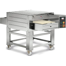 Tunelowy piec do pizzy 1 komorowy z szamotem, z podstawą, elektryczny, szerokość taśmy 59cm, 2160x1220x1280, Italforni TS Y020K