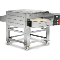 Tunelowy piec do pizzy 2 komorowy z szamotem, z podstawą, elektryczny, szerokość taśmy 45cm, 1820x1080x1630, Italforni TS Y040K