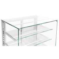 Witryna cukiernicza neutralna Dolce Visione Neutro Premium 1300 | wnętrze ze stali nierdzewnej | 1300x690x1300 mm