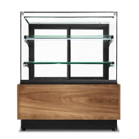 Witryna cukiernicza chłodnicza Dolce Visione Premium Breve 1300 | podświetlany cokół | wersja obniżona | 1300x690x1110+/-10 mm