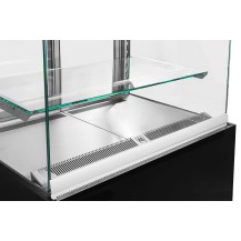 Witryna cukiernicza neutralna Dolce Visione Breve Neutro Premium 900 | wnętrze ze stali nierdzewnej | wersja obniżona | 900x690x