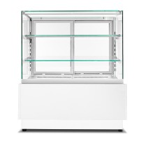 Witryna cukiernicza neutralna Dolce Visione Breve Neutro Premium 1300 | wnętrze ze stali nierdzewnej | wersja obniżona | 1300x69