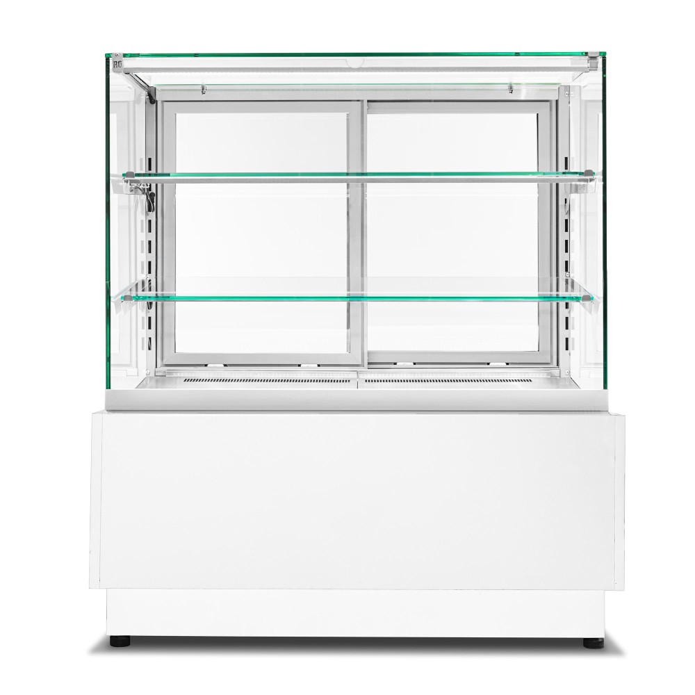 Witryna cukiernicza neutralna Dolce Visione Breve Neutro Premium 1300 | wnętrze ze stali nierdzewnej | wersja obniżona | 1300x69