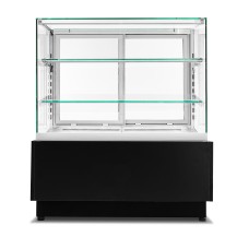 Witryna cukiernicza neutralna Dolce Visione Breve Neutro Premium 1300 | wnętrze ze stali nierdzewnej | wersja obniżona | 1300x69