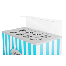 Dystrybutor do lodów | witryna do lodów | konserwator | retro | 8 tub | okrągłe kuwety | 1283x670x895 mm | GELATO POZETTI 8 BLUE