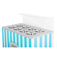 Dystrybutor do lodów | witryna do lodów | konserwator | retro | 8 tub | okrągłe kuwety | 1283x670x895 mm | GELATO POZETTI 8 BLUE