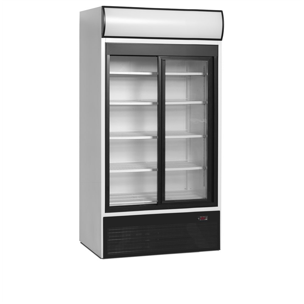 Szafa chłodnicza na napoje 2 drzwiowa, przeszklona z plafonem, Pojemność 524 litrów, 1000x740x2000 Tefcold FSC1000S