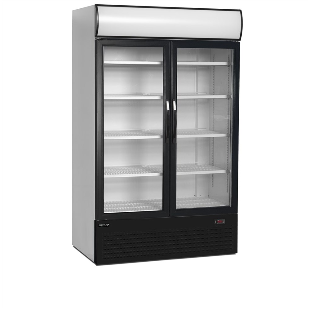 Szafa chłodnicza na napoje 2 drzwiowa, przeszklona z plafonem, Pojemność 645 litrów, 1200x790x2000 Tefcold FSC1200H