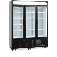 Szafa chłodnicza na napoje 3 drzwiowa, przeszklona z plafonem, Pojemność 825 litrów, 1600x730x2073 Tefcold FSC1600H