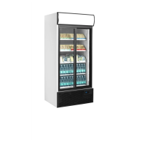 Szafa chłodnicza na napoje 2 drzwiowa, przeszklona z plafonem, Pojemność 462 litrów, 890x740x1990 Tefcold FSC890S